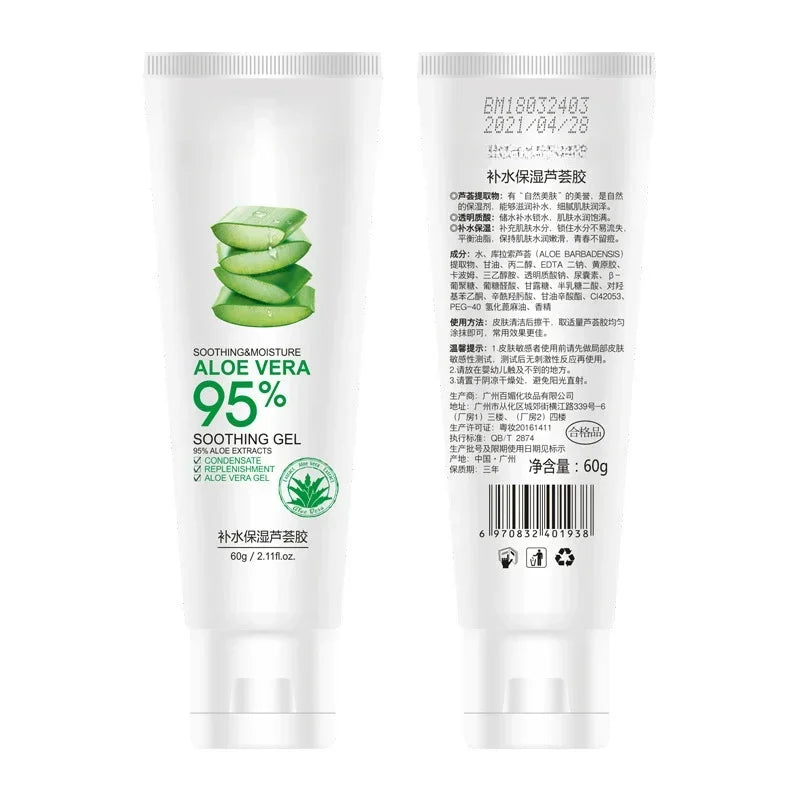 "Pure Aloe Vera Gel for Sunburn Relief – 95% Organic"