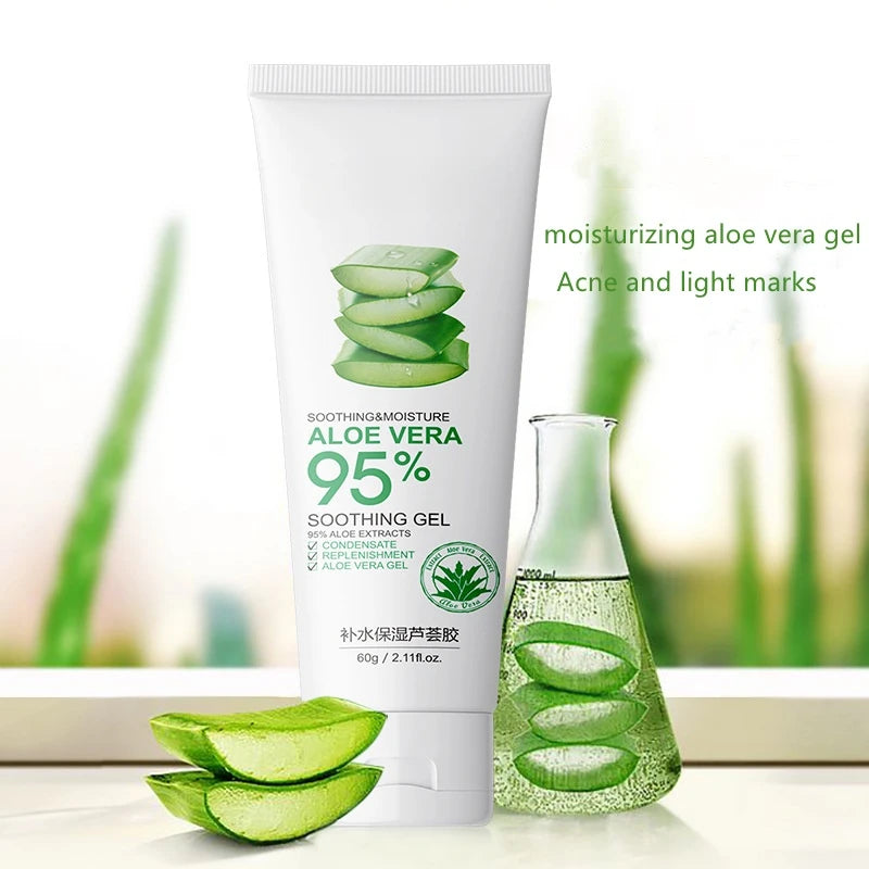 "Pure Aloe Vera Gel for Sunburn Relief – 95% Organic"